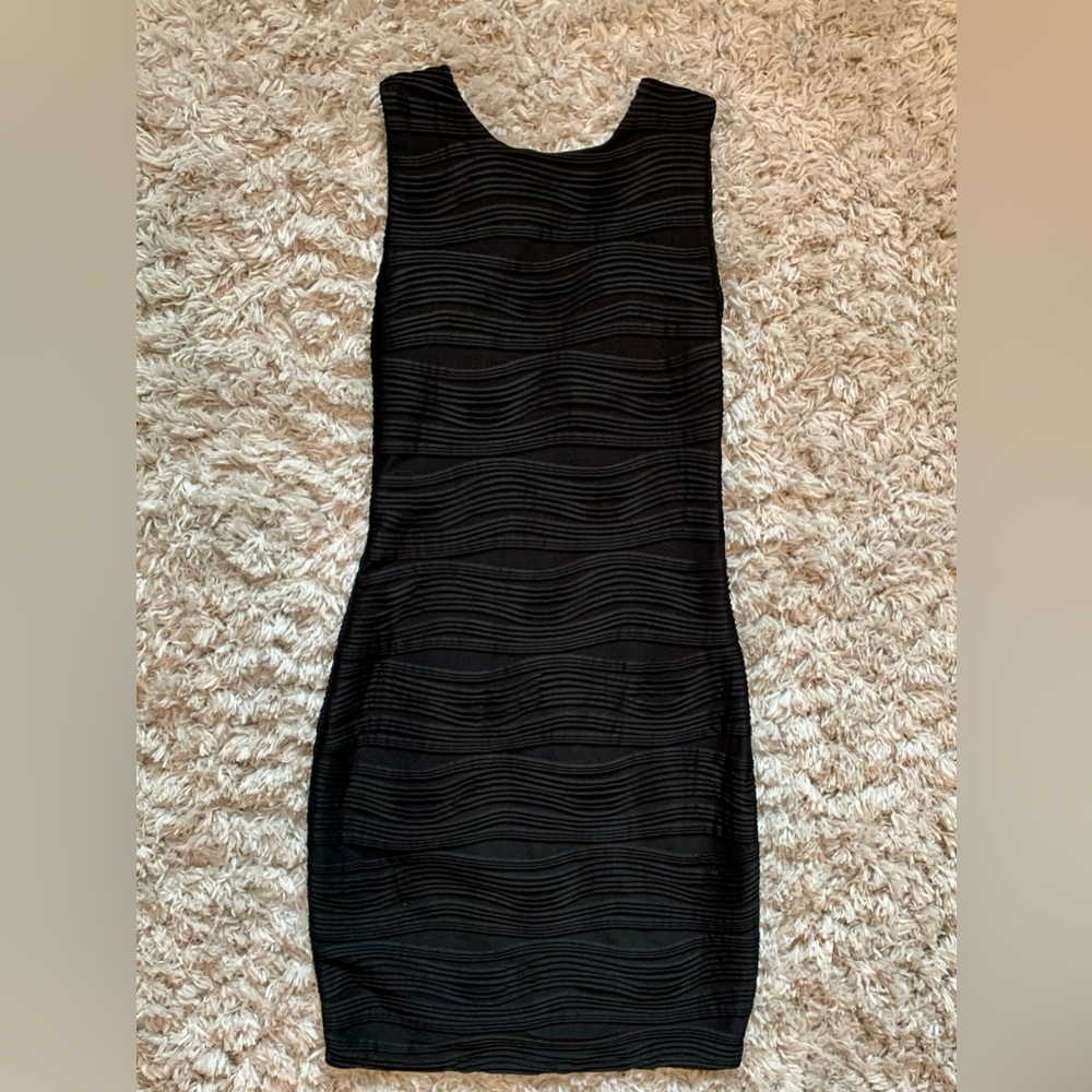 B.Darlin Black Sleeveless Dress Mini Bodycon Ribbed